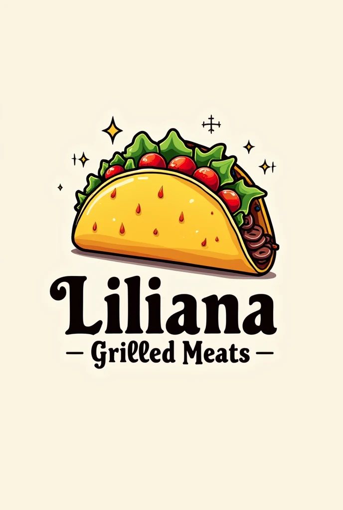 A taco logo with the title Liliana Grilled Meats
