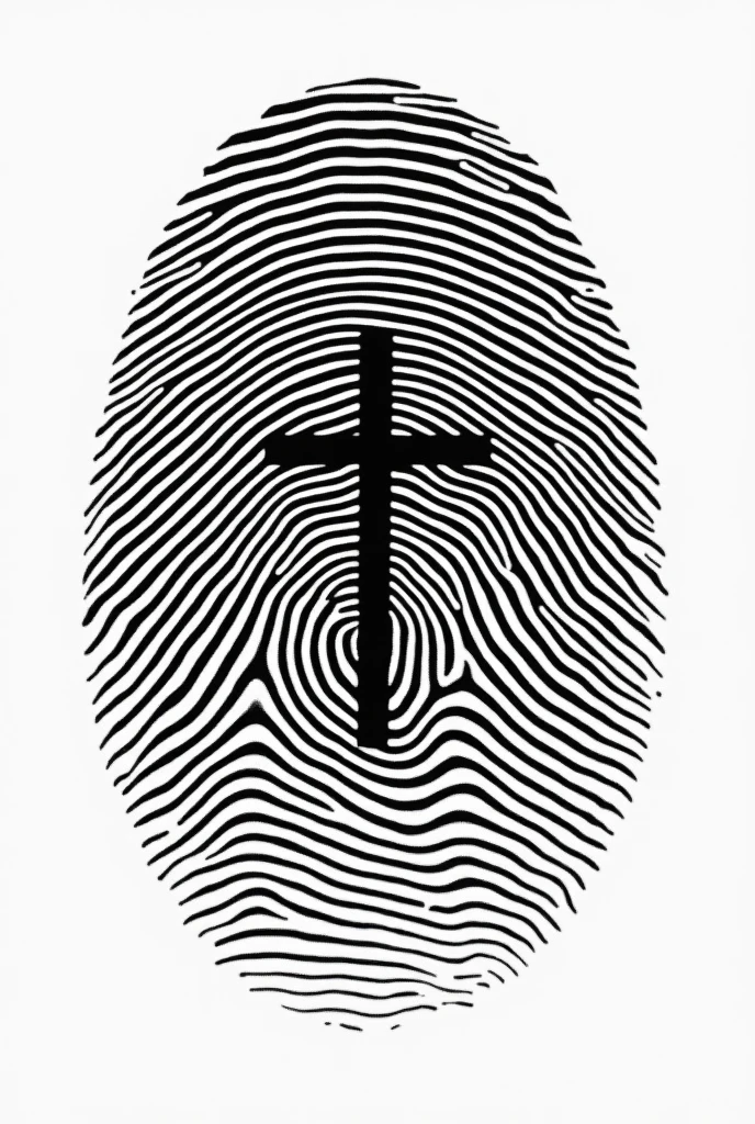 
A fingerprint with a cross in the middle that shows the identity in truth 