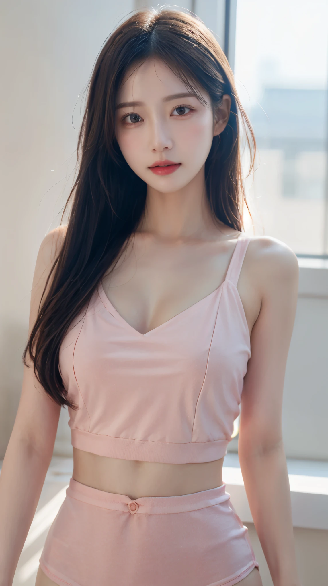 (photorealistic: 1.4), (realistic: 1.3), (soft lighting: 1.05), (Improved video lighting quality: 0.9), 32K, 1 girl, 20 year old girl, realistic lighting, backlight, face lighting, ray tracing, (whitening light: 1.2), (Image quality improvements: 1.4), ( Top quality real skin: 1.4), good 얼굴, good 눈, (pleasure, blush), big bust, good, panties, slim body, (Increased body line mood: 1.1), (Improve skin appearance and appearance: 1.1)