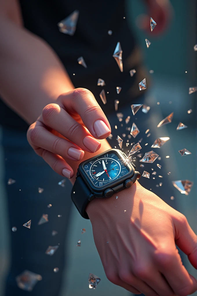 animation image of a person breaking their monitoring seizure watch due to a collapse