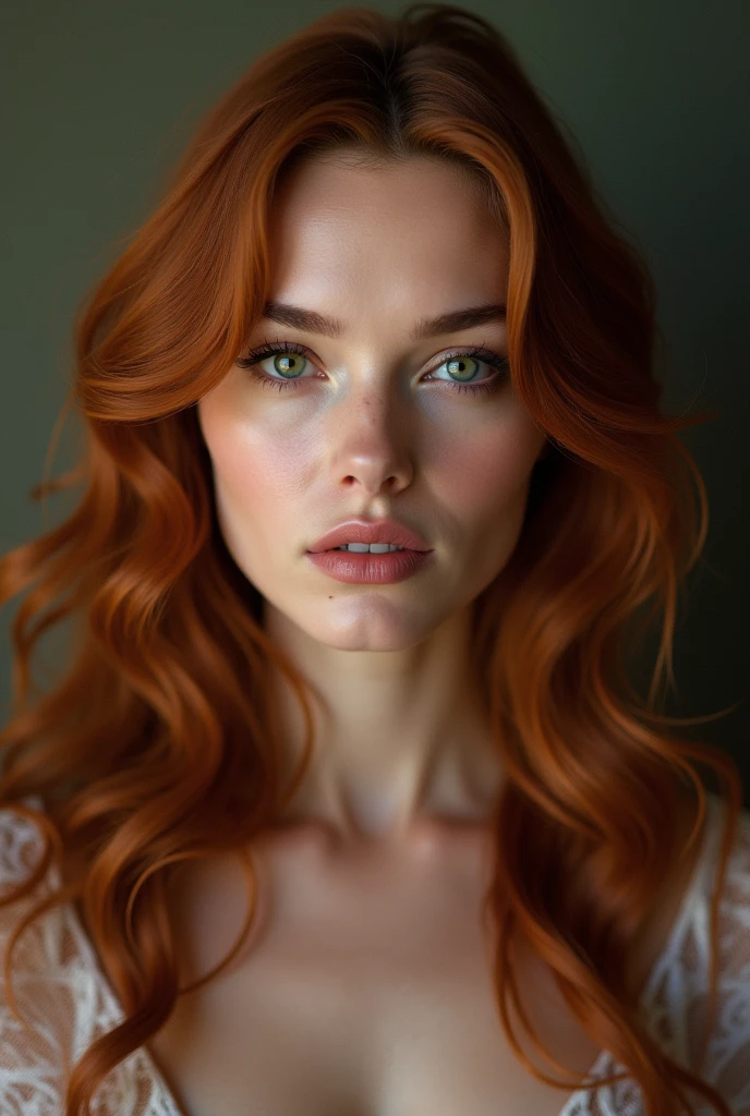 Portrait of a beautiful girl identical to Scarlet Johansson 