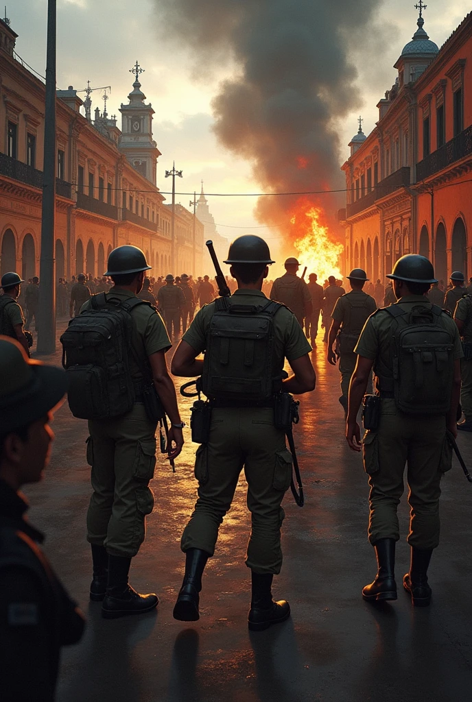 Drawing of the national war of Nicaragua in the city of Granada