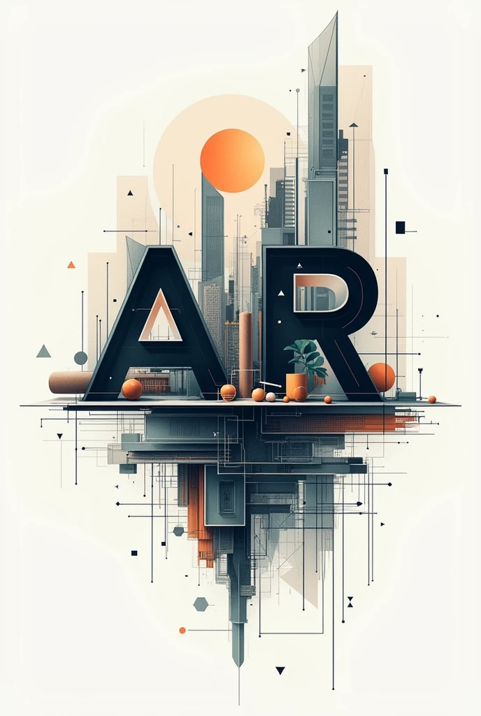 make a abstract logo of word "Ariyah" with a complex architectural concept mix with the word. make the letter a and r in capital letter because it means architect but still in ariyah woord