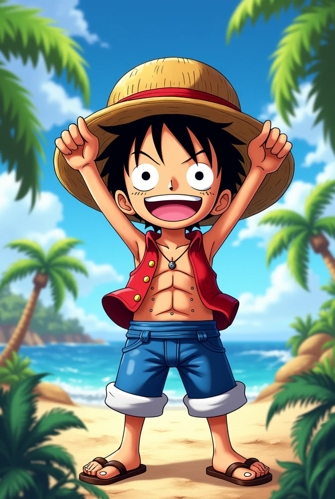 a cthur with a straw hat from one piece