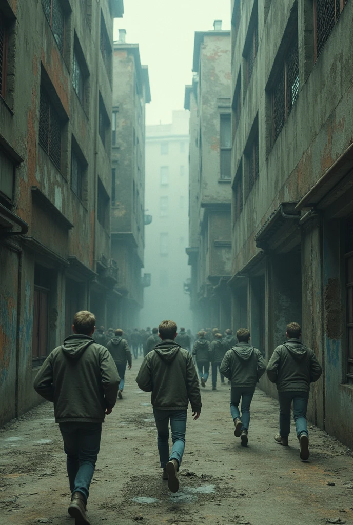 Tracking field camouflaging into a building with people running