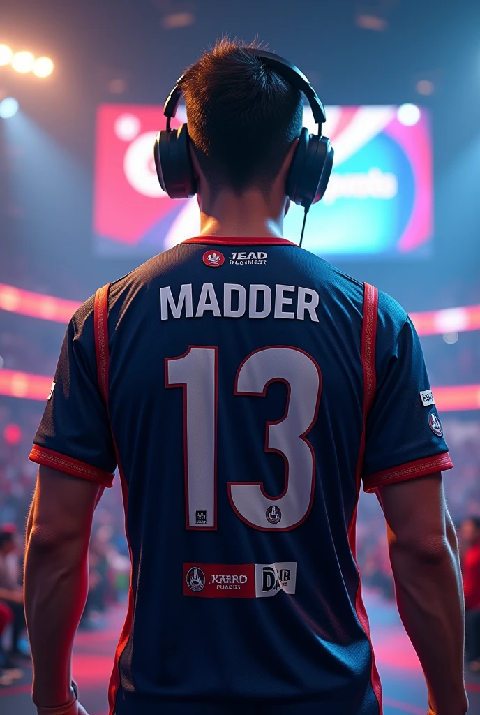  eSports player with Jersey number 13 and player name MADDER on the back jersey