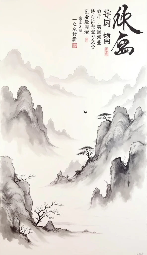 Chinese style,landscape,abstract,Ink Painting