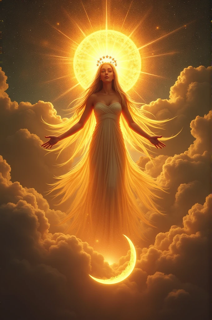 Revelation 12:1 NLT
[1] Then a great and mysterious sign appeared in the sky. It was a woman. Her dress was the sun, beneath his feet was the moon, and she wore on her head a crown that had twelve stars. 

