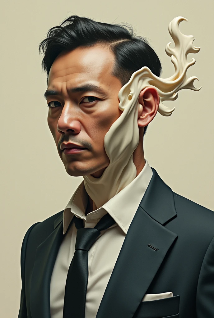 A close-up of a man in a suit and tie, shinji, shinichi sakamoto, Shinji Ikari, yukito kishiro, inspired by Hisui Sugiura, aramaki shinji, yukio - e, tsubasa nakai's style, inspired by Matsumura Goshun, miura kentaro style
