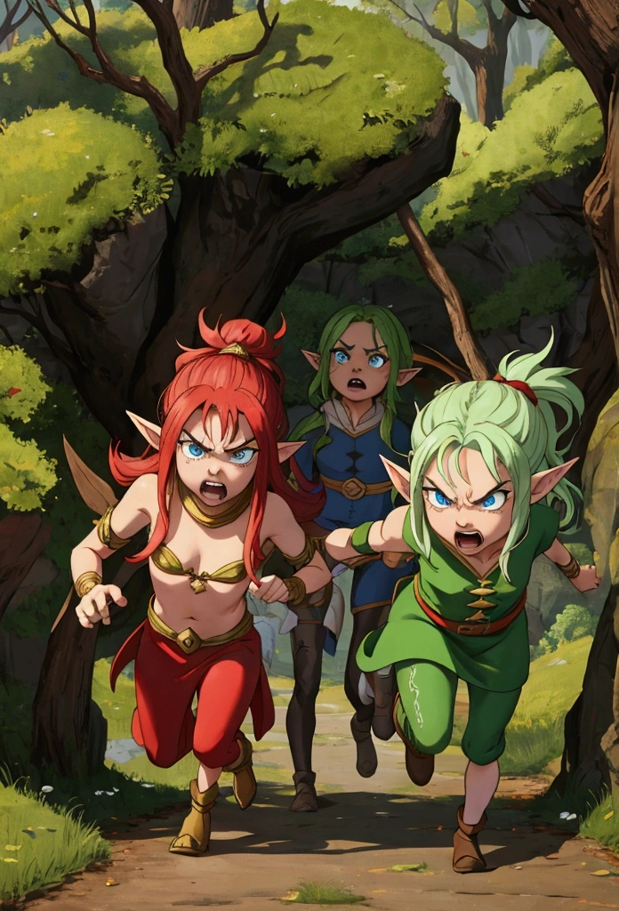 Angry elves running