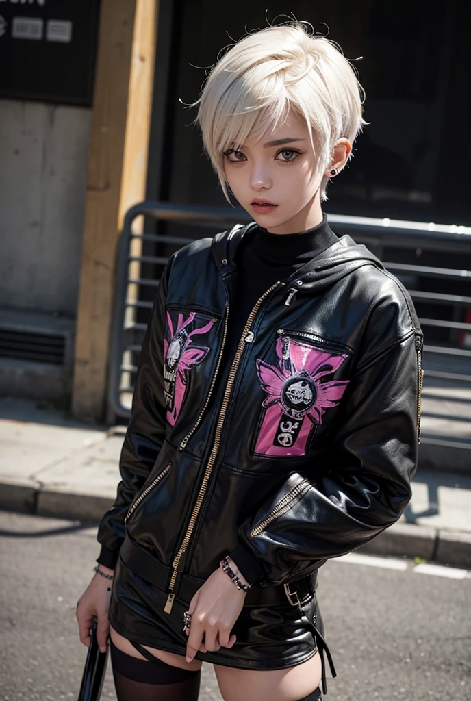 punk,sexy,punx
1人の, ソロ,hardcore,girl,street fashion,spiky short hair