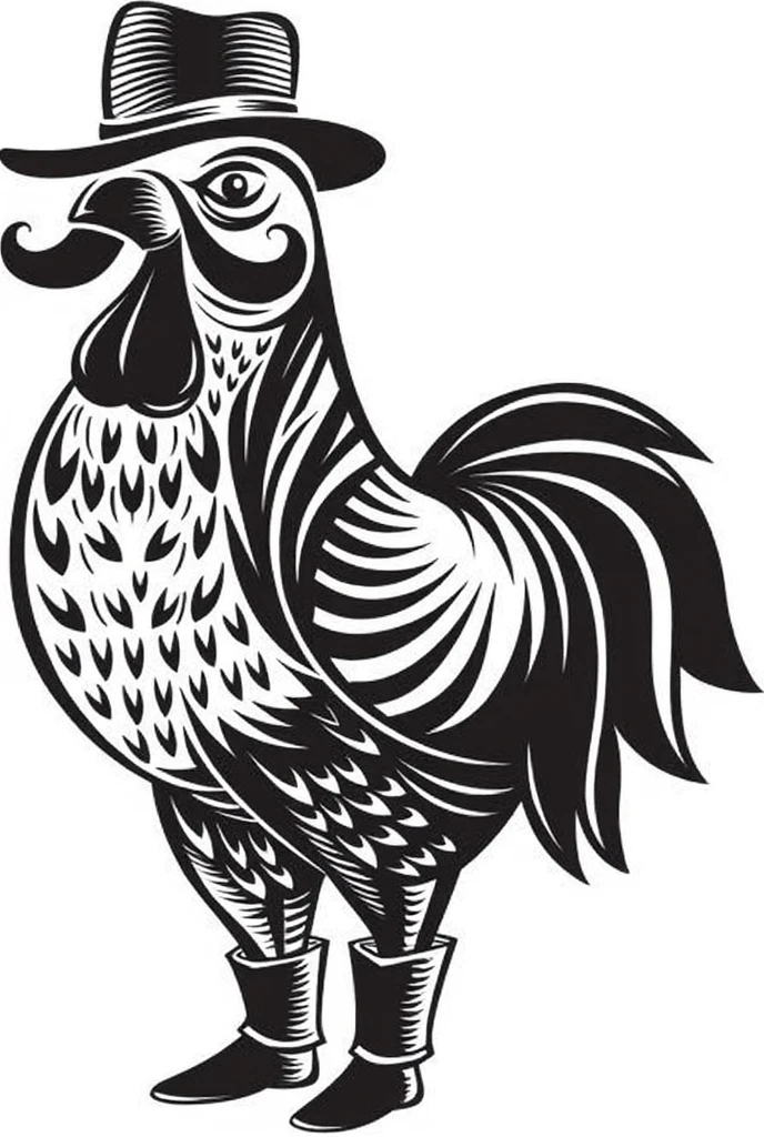 Generate a vulture in the style of the reference photo but making the vulture's features very clear and making sure it is wearing a cowboy hat and mustache.