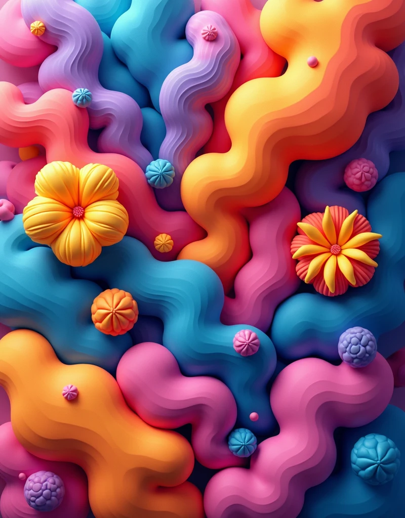 A realistic random design svg, colourful, punchy colour, vibrant colours, puff design, printable design,