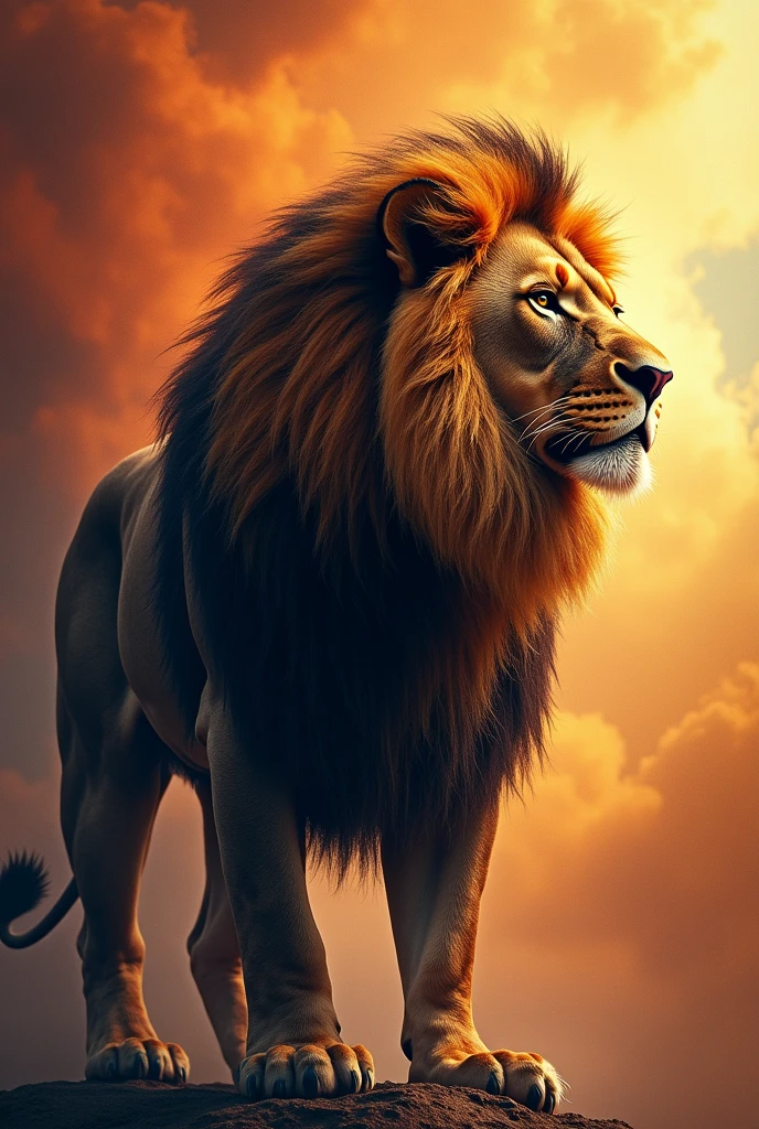 Motivational profile picture, with a lion with a mane photo 

