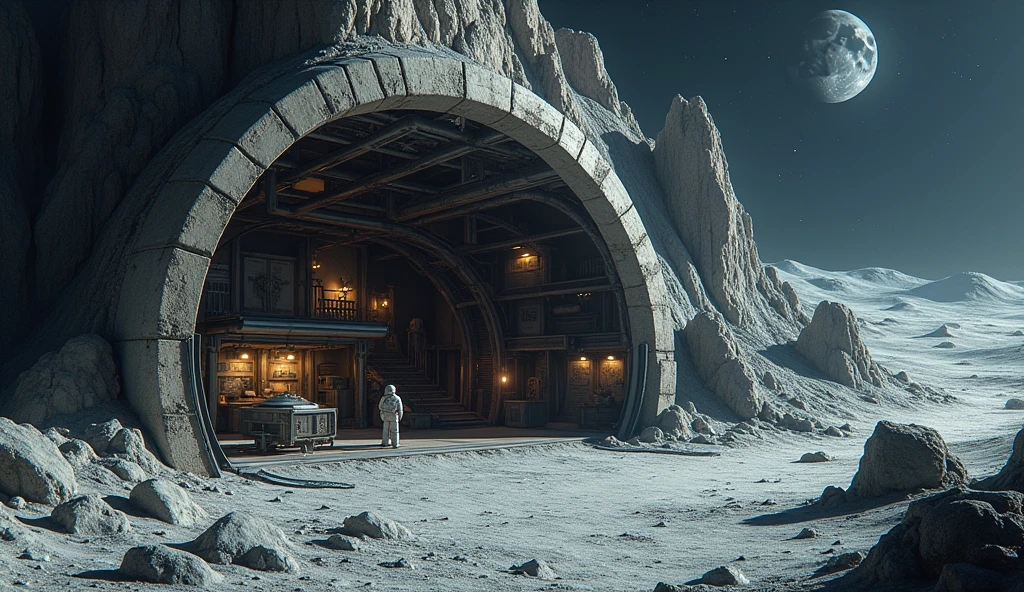 Underground vaults on the moon with researchers
