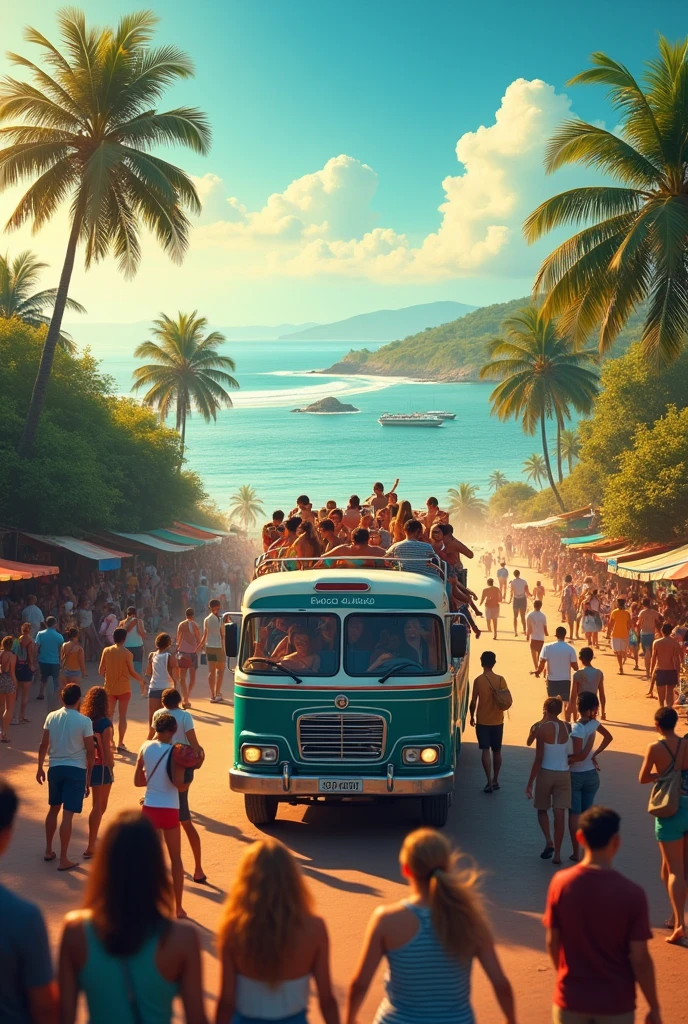 Of to goa travel in tourest bus full vibe, beach,
 food

