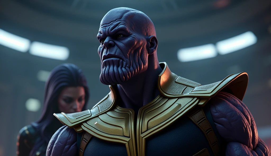 Scene 34: Thanos Learns of the Plan
A younger version of Thanos learns of the heroes' plan through Nebula's memory, deciding to intercept them.