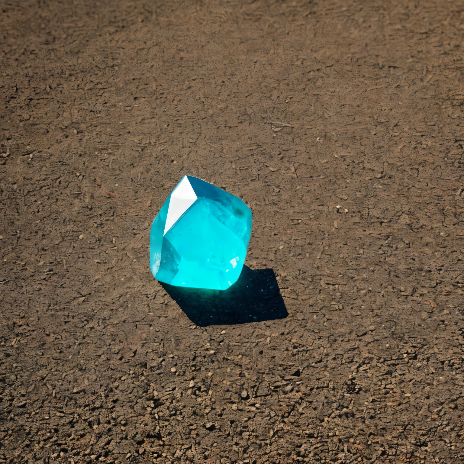 Low-resolution, blurry shot of a dull crystal sculpture in the shape of phoenix discarded on a barren dirt path. The sculpture is chipped and cracked, with iridescence colors . The background is a dull gray, and there is sunlight to create vibrant effects. The overall image is bleak and depressing, suggesting the end of spring and the absence of hope