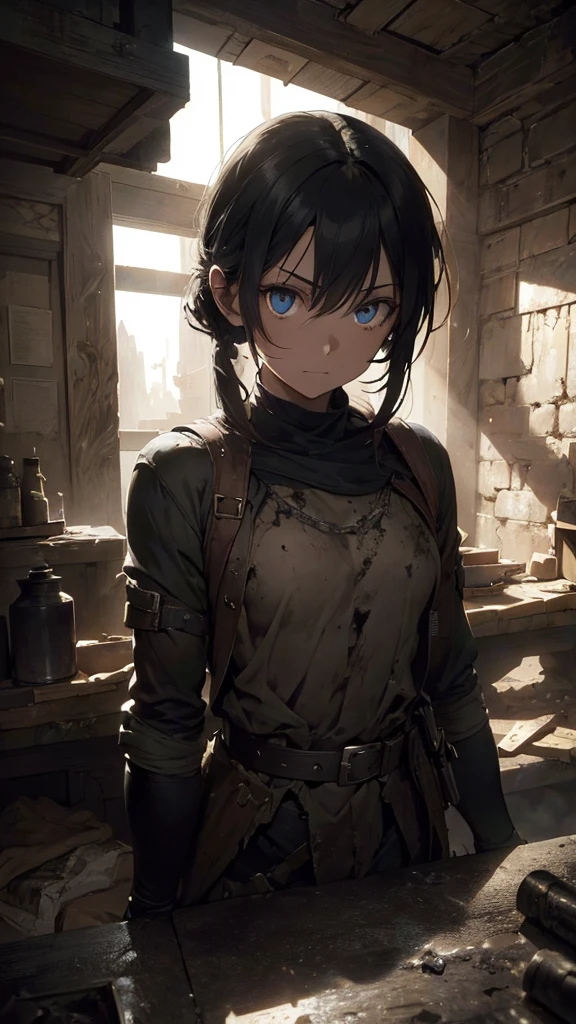 a hero sealed in a barrier deep in an abandoned kingdom, 1 person, detailed face and eyes, dramatic lighting, epic, highly detailed, cinematic, photorealistic, digital painting, muted colors, gritty, moody, atmospheric, intricate details, volumetric lighting, chiaroscuro, dramatic shadows, powerful, imposing, grand, awe-inspiring, masterpiece