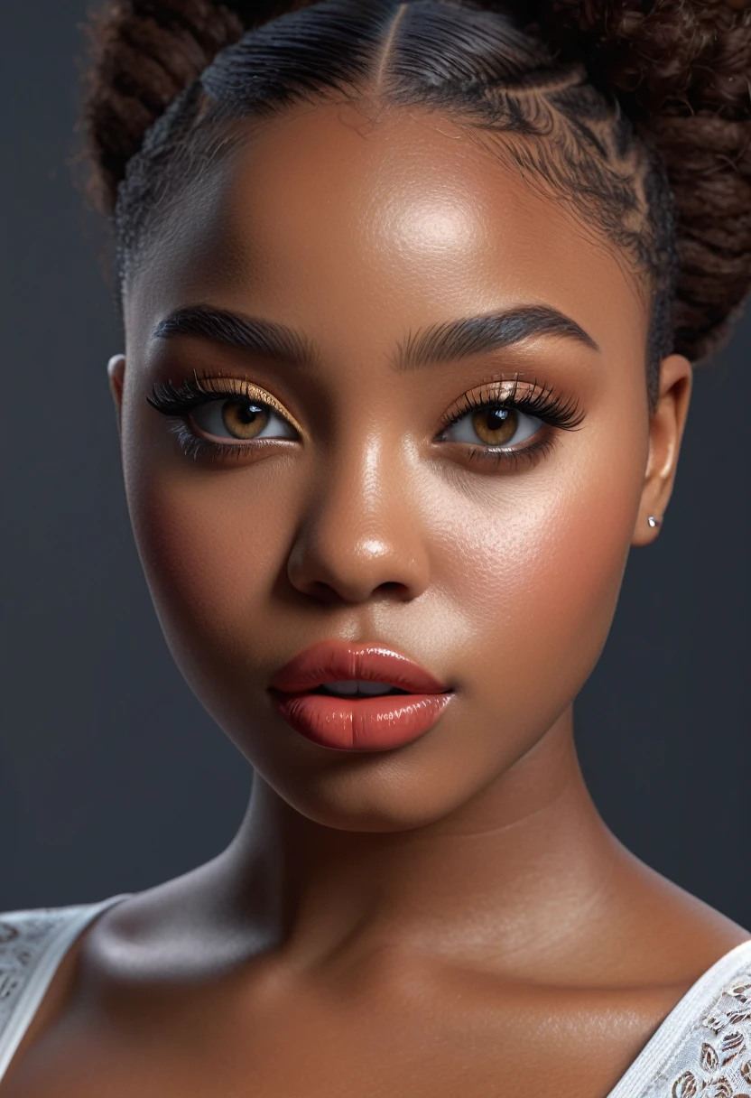 a beautiful young african american girl, full bust, curvy hips, tight fitting clothes, detailed facial features, beautiful eyes, lush lips, long eyelashes, photorealistic, 8k, high quality, hyper detailed, cinematic lighting, dramatic colors, elegant, high fashion, sensual, (best quality,4k,8k,highres,masterpiece:1.2),ultra-detailed,(realistic,photorealistic,photo-realistic:1.37)