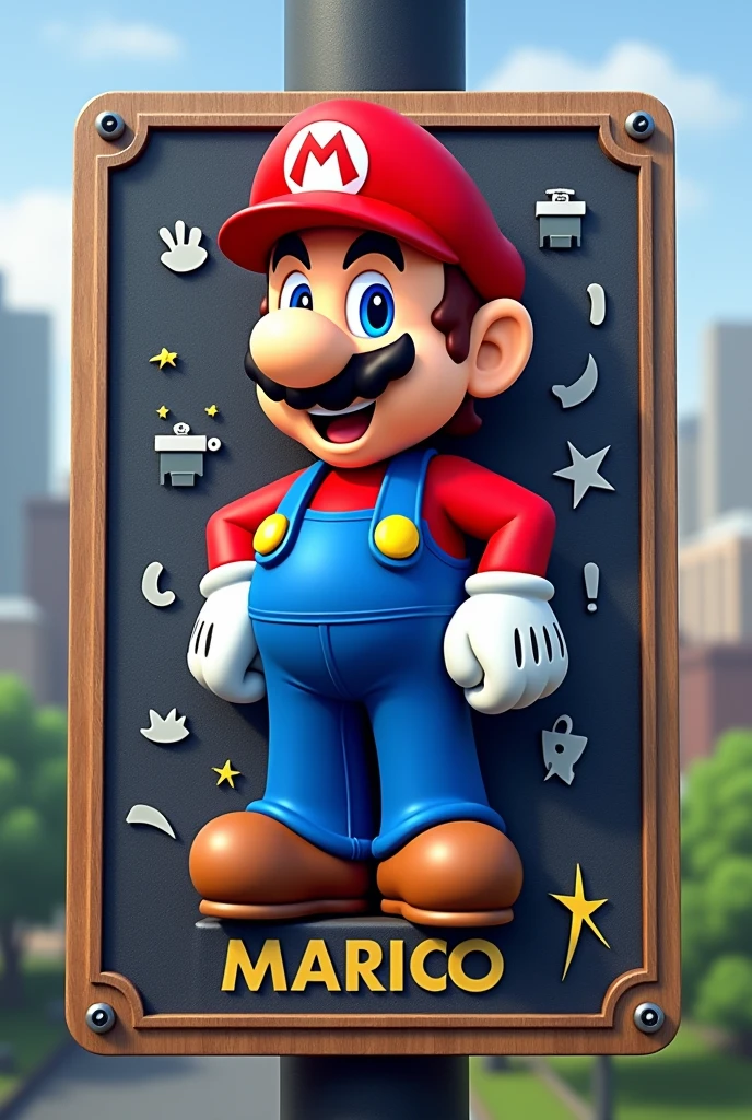 Mario Bross plaque in the mayoral election