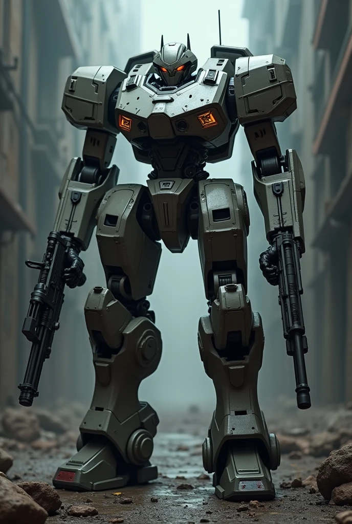 robot with 2 guns badass