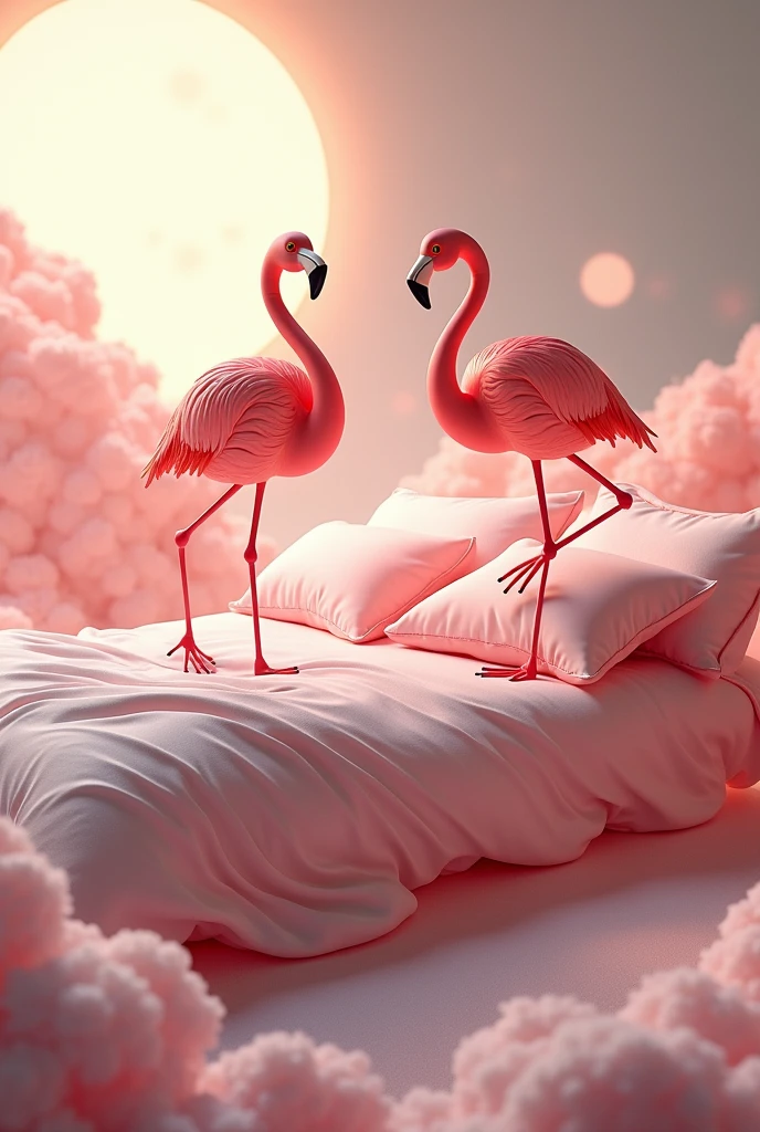 Flamingo bed, design 