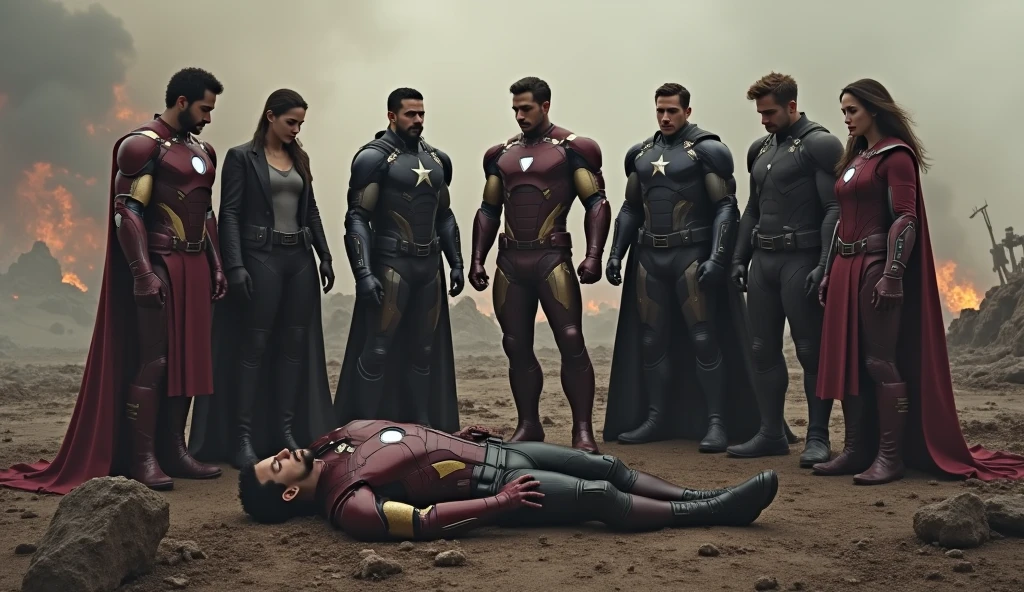 Scene 37: The Aftermath of the Final Battle
The surviving heroes mourn Tony Stark's death, realizing the immense cost of their victory.