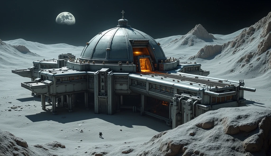 Vault bases and underground bunker on the moon