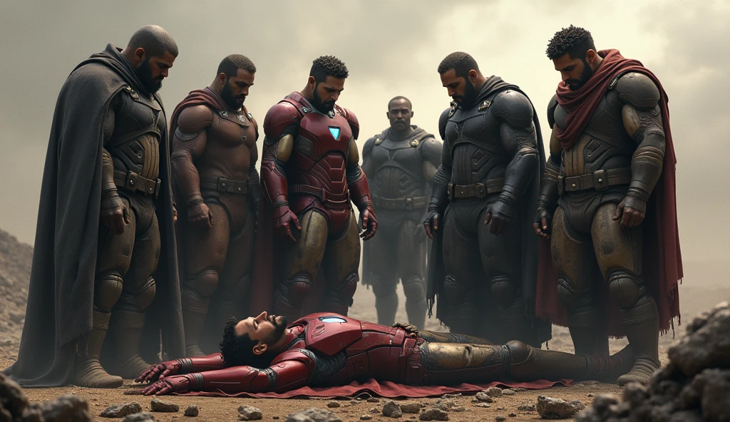 Scene 37: The Aftermath of the Final Battle
The surviving heroes mourn Tony Stark's death, realizing the immense cost of their victory.