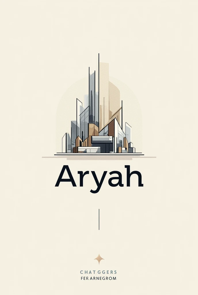 make a logo of word "Ariyah" . with a sketch logo of an complex architectural concept logo