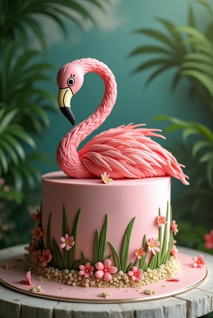 Flamingo Cake,realistic,