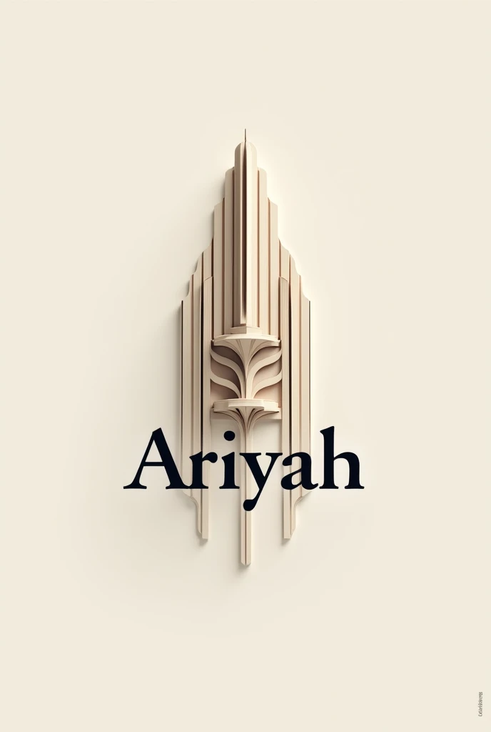 make a logo of word "Ariyah" . with a sketch logo of an complex architectural concept logo