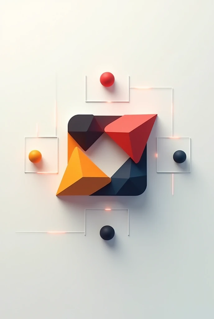 Generate an image using the three primary figures and arrange them in a linear manner, radeal and with rhythm and uses axes