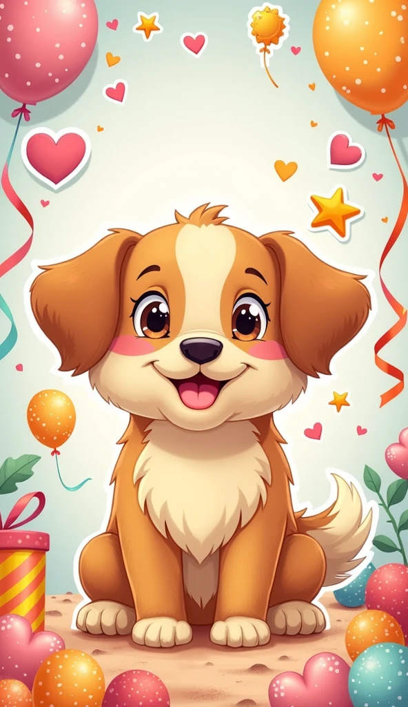 Dog cartoon, cute stickers, decorations