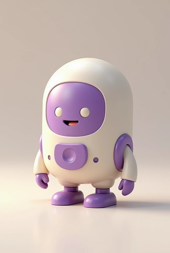 robot mignion avec 4 pieds comme une chaise en plastique d'enfant
finition ivoire et violet