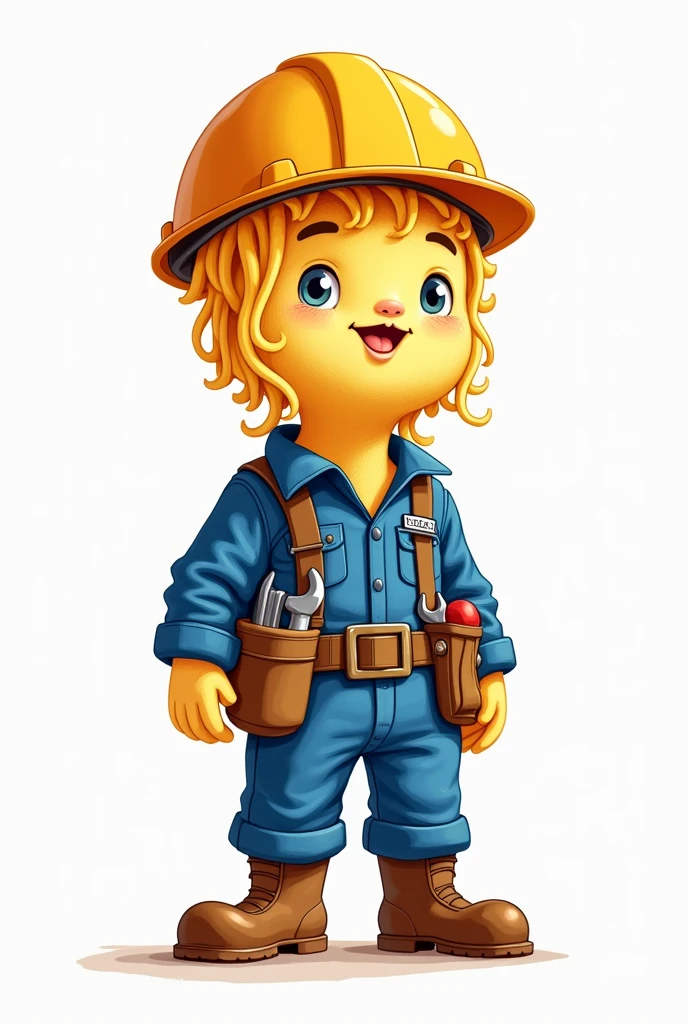 Drawing of a noodle in an electrician's suit