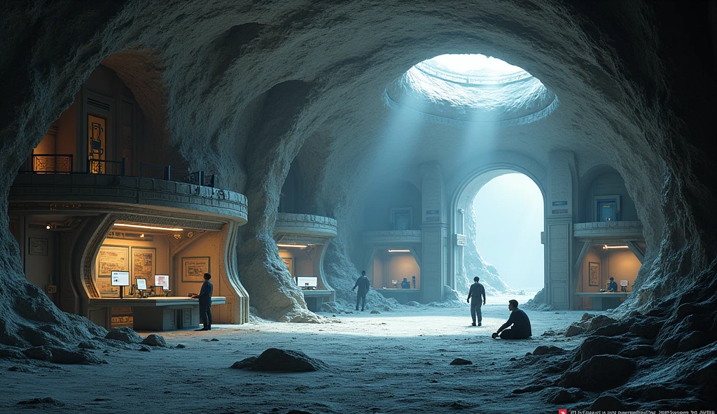 an underground research center on the moon