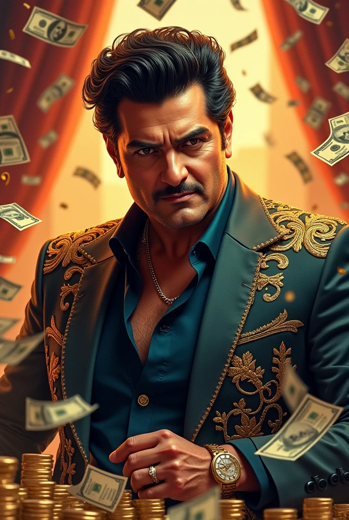 Write artist and a photo of sagid kapoor to fatz season 1 with money and background is lot of money