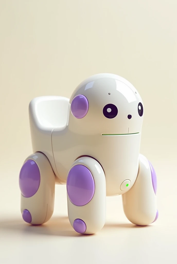 robot avec 4 pieds comme une chaise en plastique d'enfant
finition ivoire et violet
