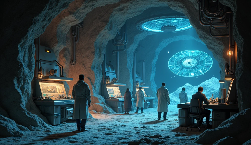an underground research bunker on the moon