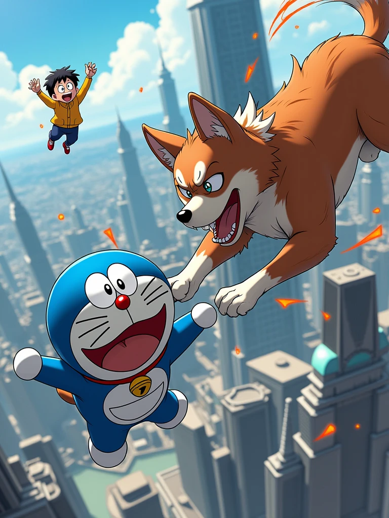 a dog fight with nobita