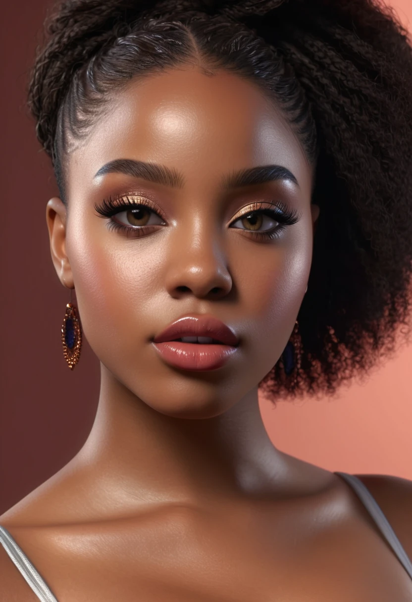 a beautiful young african american girl, full bust, curvy hips, tight fitting clothes, detailed facial features, beautiful eyes, lush lips, long eyelashes, photorealistic, 8k, high quality, hyper detailed, cinematic lighting, dramatic colors, elegant, high fashion, sensual, (best quality,4k,8k,highres,masterpiece:1.2),ultra-detailed,(realistic,photorealistic,photo-realistic:1.37)