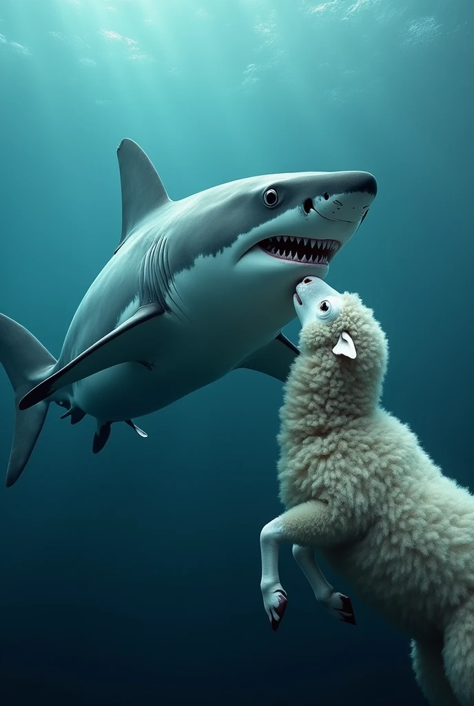 a shark fucking a sheep