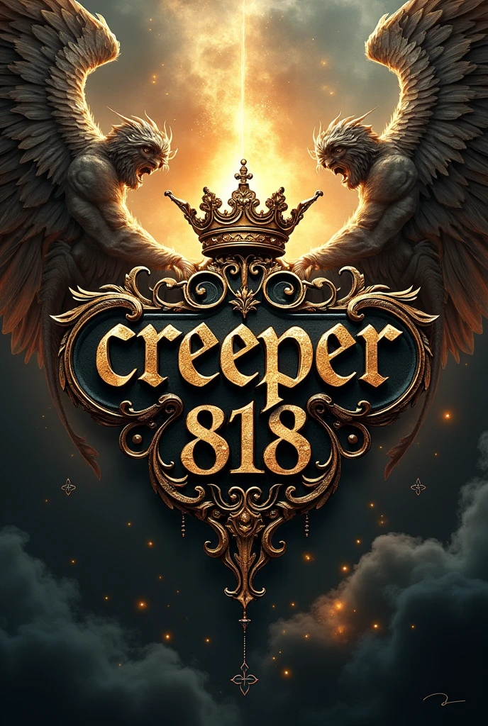 Luxury letters " CREEPER " CREEPER 818 Angeles with a crown " fighting demons and angels on one side "
"Angels fighting demons behind it"