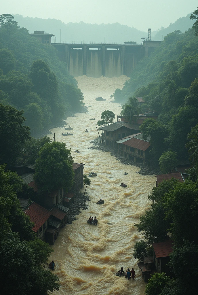 India dam open very dangerous flood in Bangladesh 