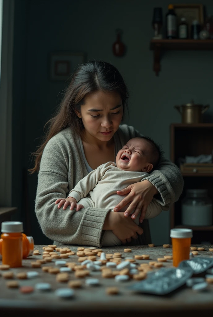 An image that exemplifies the problem of irresponsible consumption of pills for colic