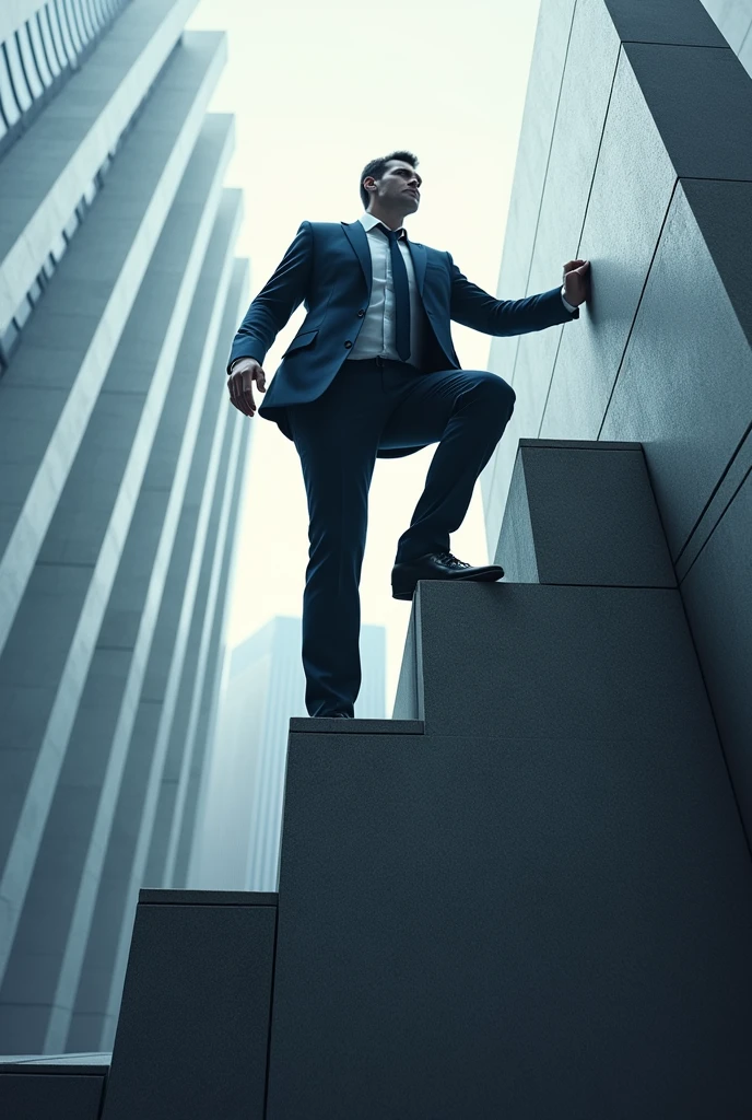 A man of rich stature climbing an investment chart