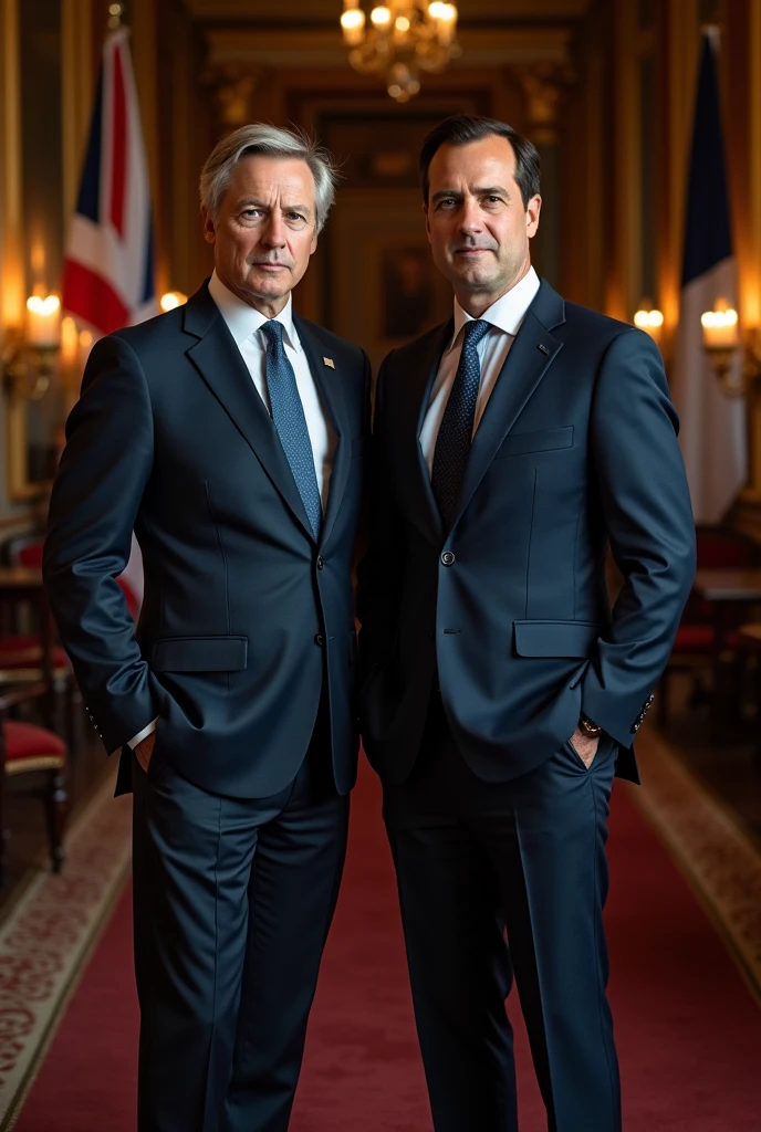 Picture of the leaders of Great Britain and France.