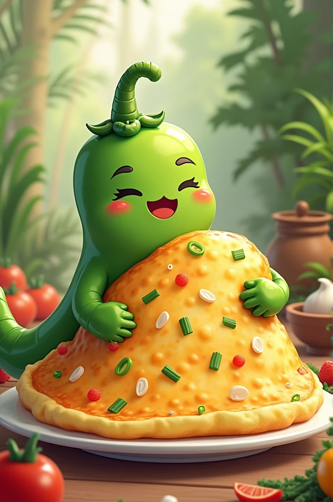 Manow eat guichai and manow hug kaijeaw so big